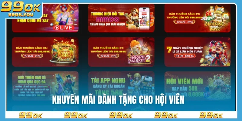 Khuyến mãi dành tặng cho hội viên